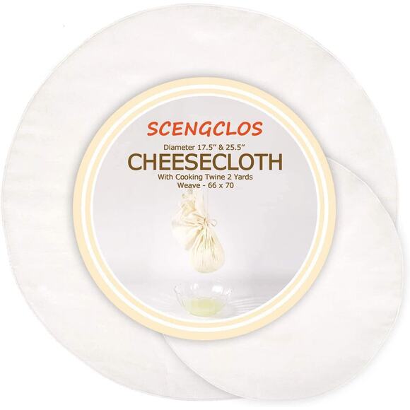 2 pk Unbleached Cheese Cloth Fabric for Straining Nut Milk, Cotton, Washable - Picture 1 of 12